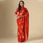 Floral Printed Brasso Saree